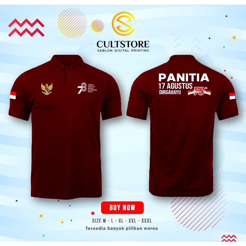 Jual Poloshirt Kaos Kerah Kaos Polo Panitia Agustus Dirgahayu Ri