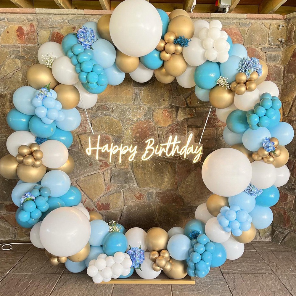 Jual Pcs Macaron Biru Balon Putaran Besar Garland Set Cocok Untuk Happy Birthday Party Pesta