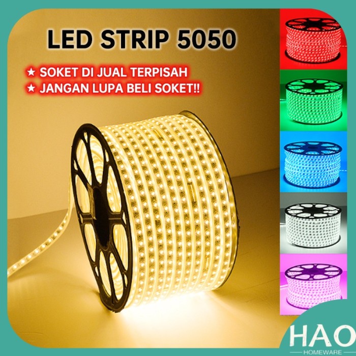 Jual COD LAMPU LED STRIP 5050 SMD METERAN PER METER AC 220V OUTDOOR ...