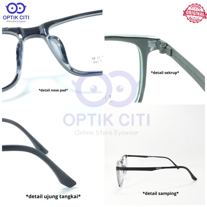 Jual Frame Kacamata Pria Wanita Dugo D-6046 Kotak Ringan Original ...