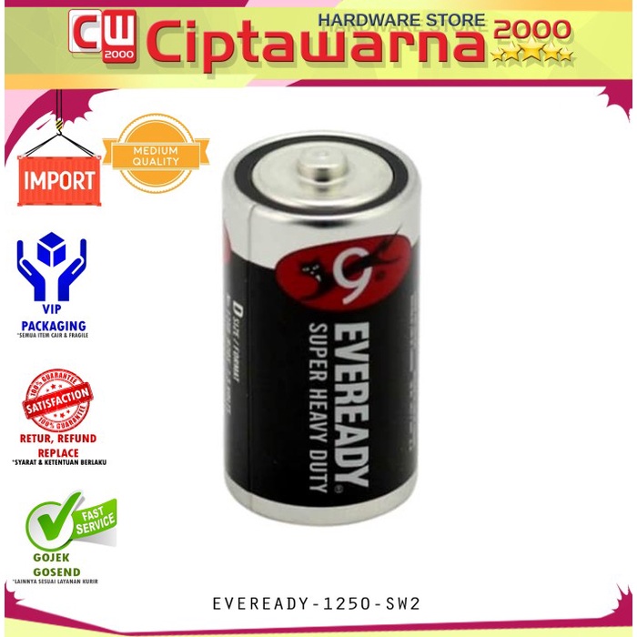 Jual Baterai D Eveready 1250 Super Heavy Duty Battery Hitam Besar 1250 SW2 Shopee Indonesia