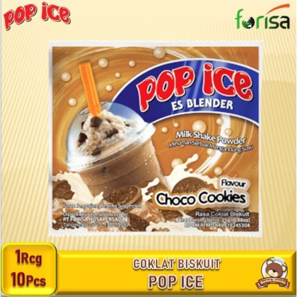 Jual Pop Ice Rasa Coklat Biskuit Minuman Ice Blender 25g 1 Renceng