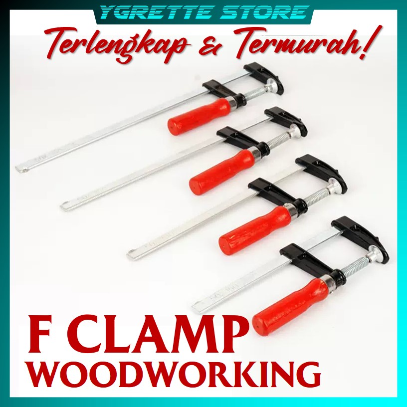 Jual Ygrette Klem Jepit F Clamp Papan Kayu Heavy Duty Woodworking