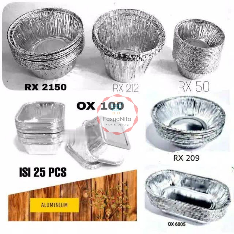 Jual Aluminium Foil Tray Cup kotak OX 100 | Shopee Indonesia