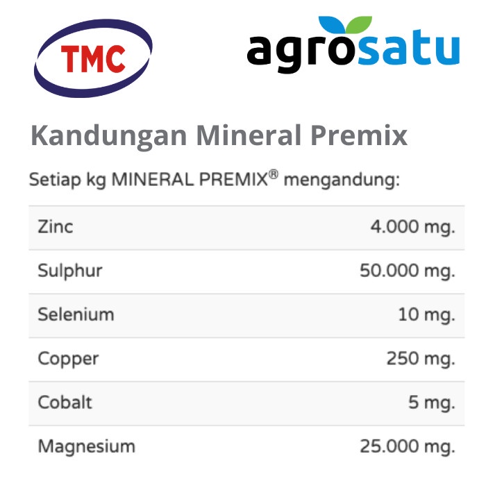 Jual Mineral Premix 1 Kg Ternak Sapi Kambing Perah Domba Babi Ayam ...