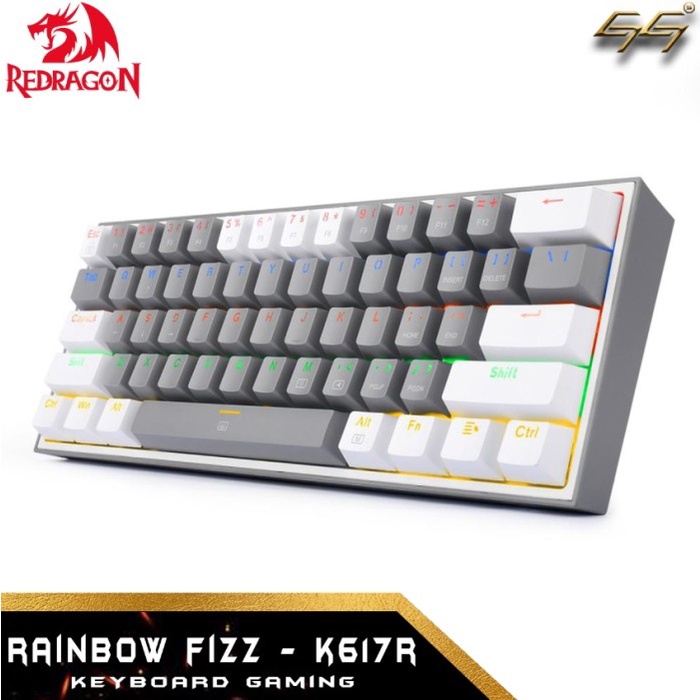 Jual Keyboard Gaming Mechanical 60% Redragon Rainbow FIZZ K617R K617-R ...