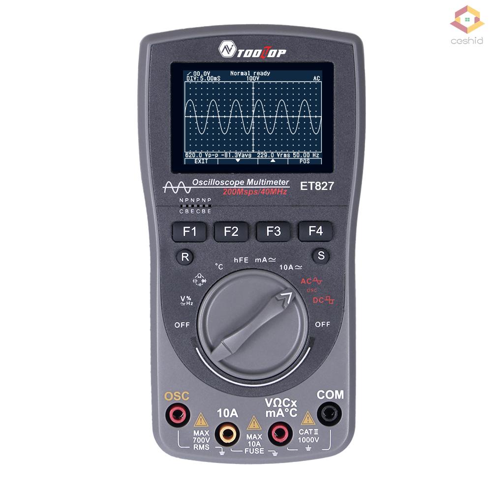 Jual Tooltop ET827 2in1 Osiloskop Multimeter 40Mhz Bandwidth 200MSps