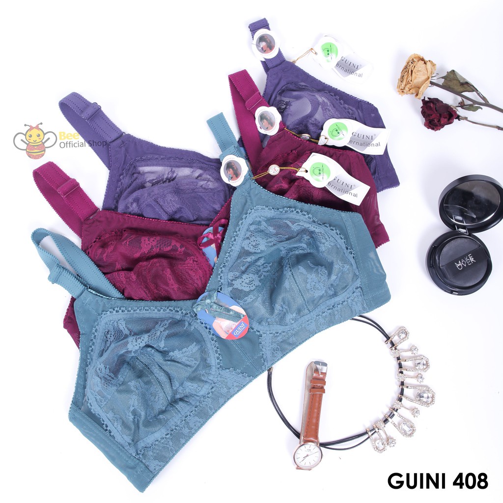 Jual GUINI - Bra Wanita Brukat Semi Transparan Guini Tanpa Kawat & Busa ...