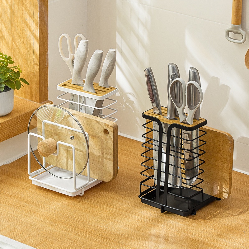 Jual EQ11 Knife Cutting Board Rack Stainless / Rak Tempat Pisau Talenan
