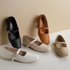 Vimemo Amadea Vol.2 Sepatu Mary Jane Korean Shoes Vintage Flatshoes