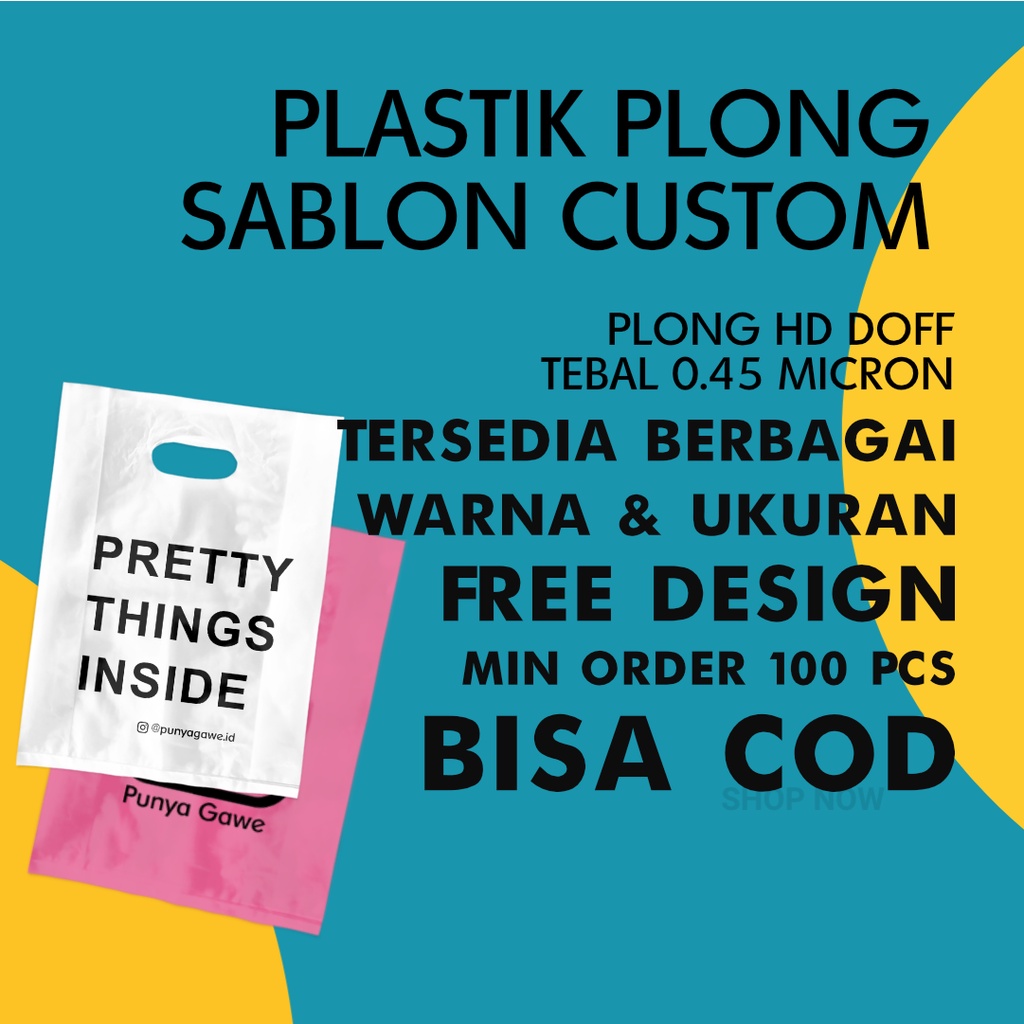 Jual Kresek Plastik Plong Sablon Custom Packing Olshop Free Design Shopee Indonesia 4128