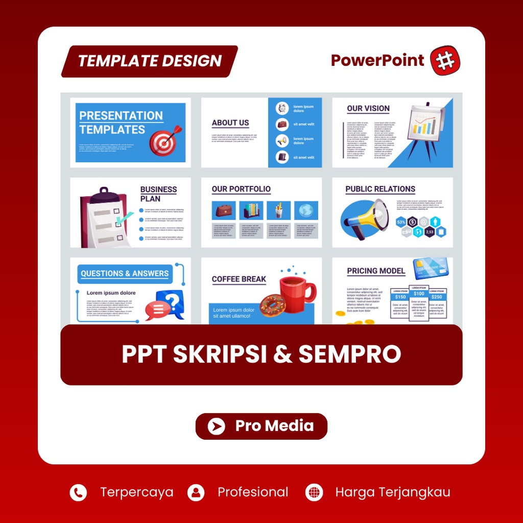 Jual Paket Hemat Template PowerPoint Presentasi PPT Sidang Skripsi ...