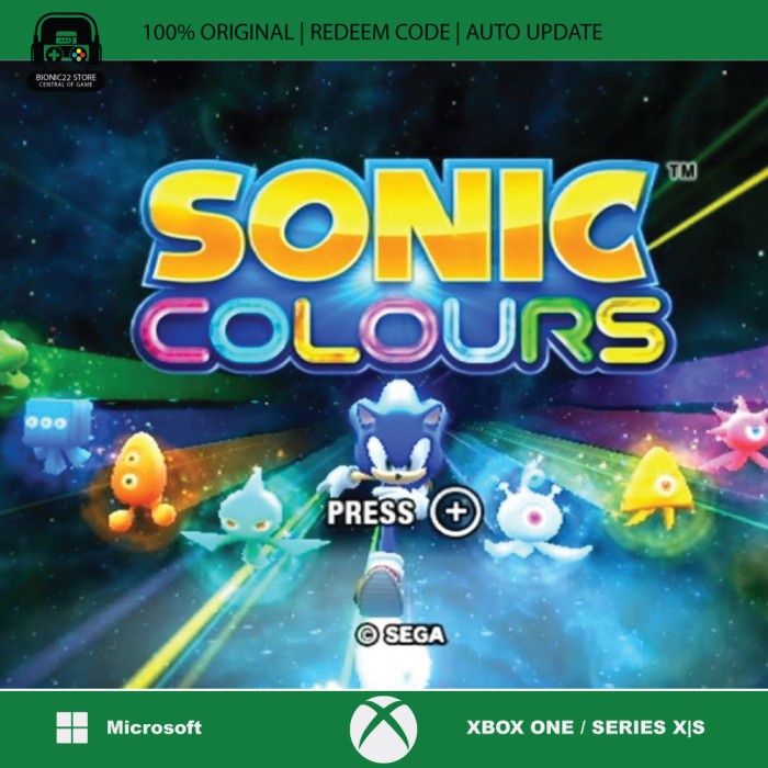 Jual sonic colors Xbox One Series X|S Original Redeem Code Game - edisi ...