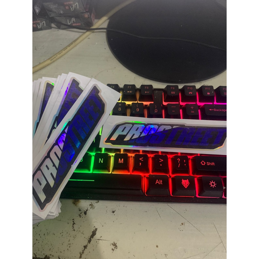 Jual stiker PROSTREET hologram princut cutting UV | Shopee Indonesia