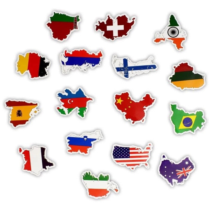 Jual sticker negara bentuk peta isi 50 pcs | Shopee Indonesia