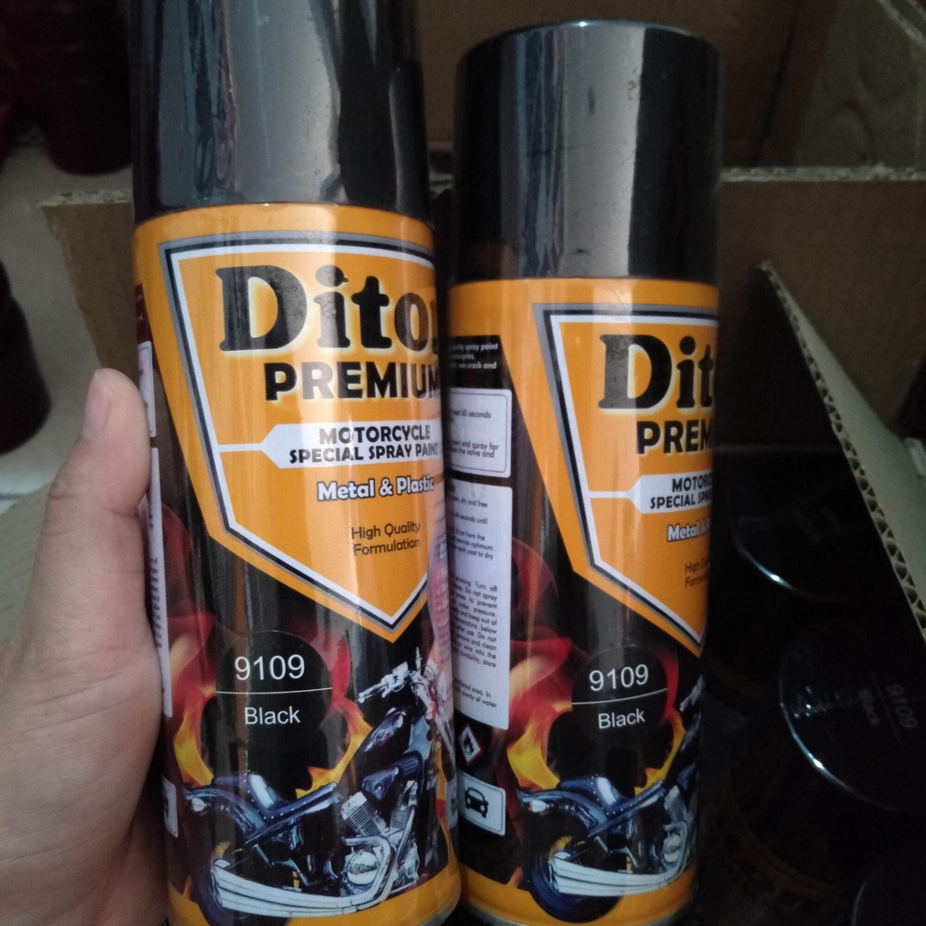 Jual Pilok Pilox Cat Diton Premium Black 9109 Hitam Hitam Glossy Hitam Polos Diton Premium 400cc 6288