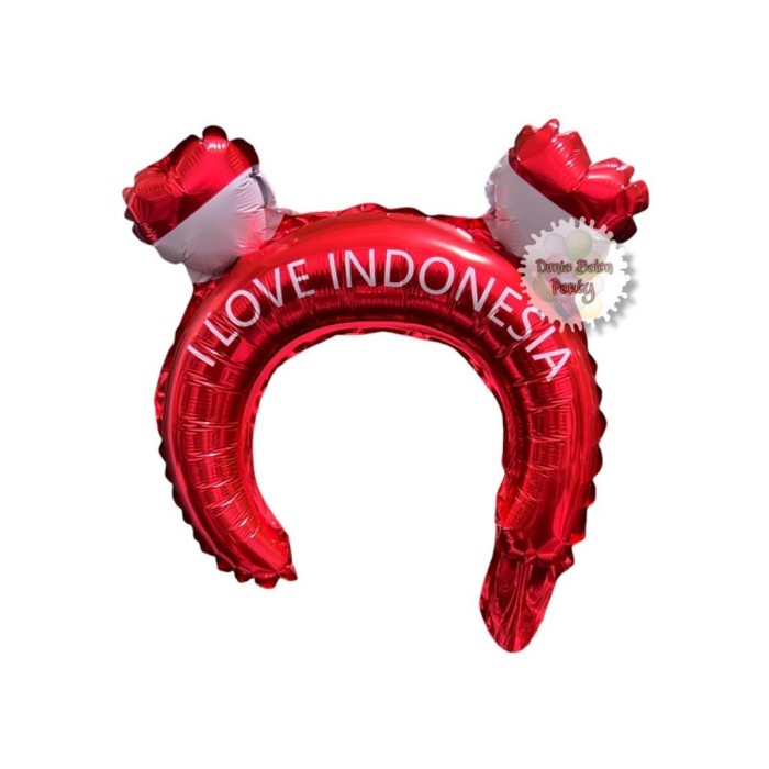 Jual Balon Foil Bando Merah Putih Headband Balloon Balon Dirgahayu