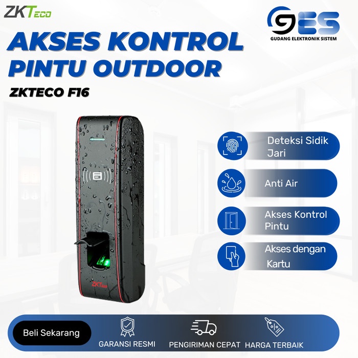 Jual Mesin Akses Kontrol Pintu Anti Air Outdoor Zkteco F Bergaransi