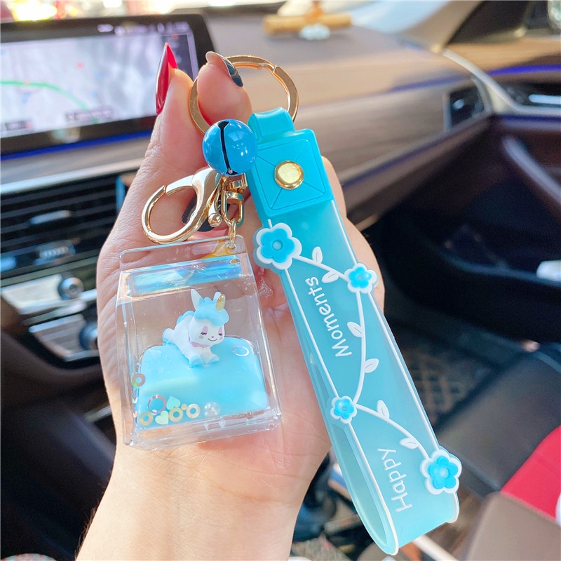 Jual Gantungan kunci glitter cair kunci mobil/ Key chain lucu/gantungan ...