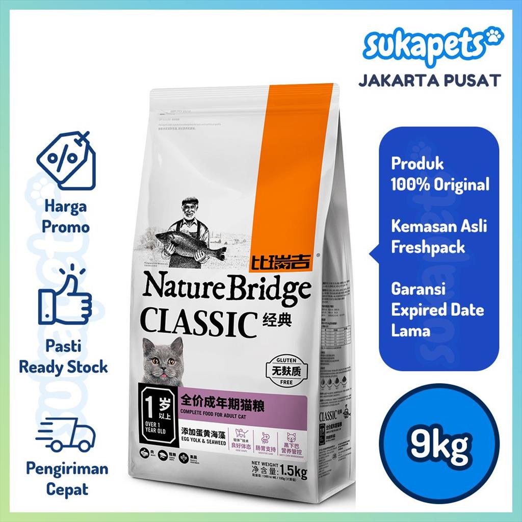 Jual Nature Bridge Classic Adult Cat Food 9kg Shopee Indonesia