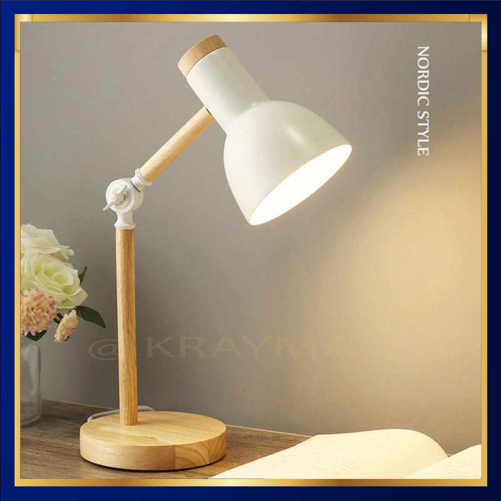 Jual Lampu Baca LED Desk Lamp Nordic Wooden Art 5W Warm White DL421 ...