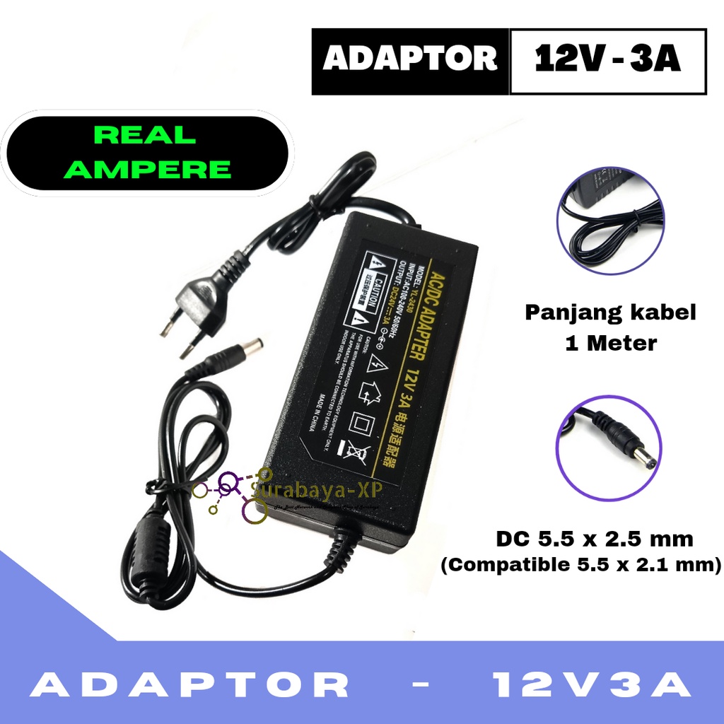 Jual Adaptor 12V 3A / 12 Volt 3 Ampere | Shopee Indonesia