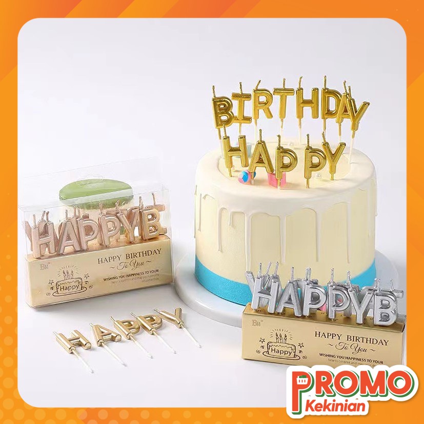 Jual PROMO KEKINIAN - Li5569 Lilin Tulisan Happy Birthday / Lilin Kue ...