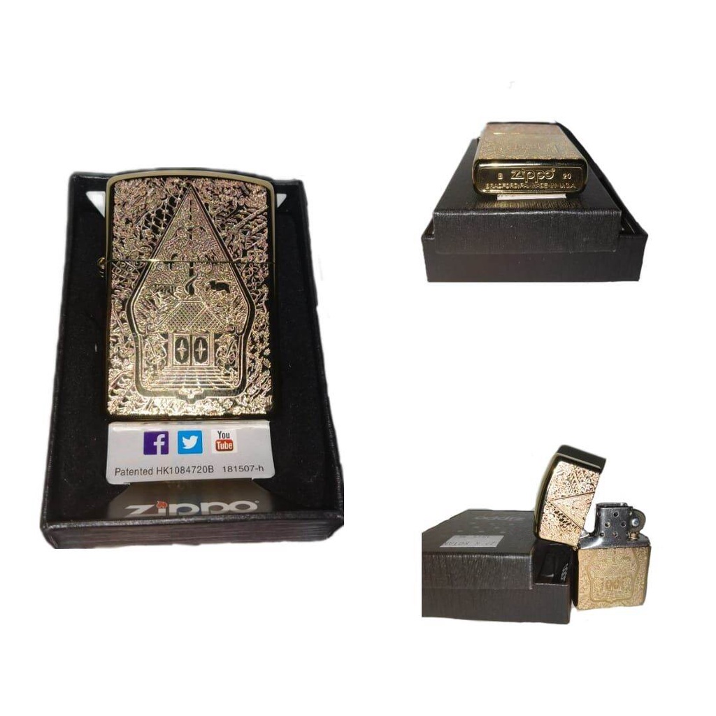 Jual (FREE BOX)Korek Api Zippo Original Made In USA Gold Wayang Limited ...