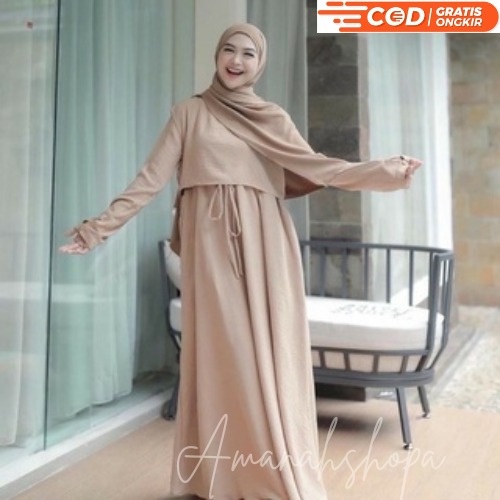 Jual Model Gamis Terbaru 2023 Hitam Polos Simpel Modern Remaja Dress Eticha Wanita Muslim Pesta 6938