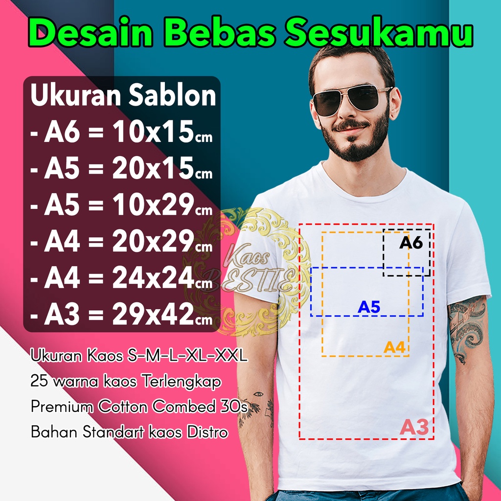 Jual BAJU KAOS SABLON CUSTOM SATUAN FOTO GAMBAR NAMA TULISAN KATA KATA ...