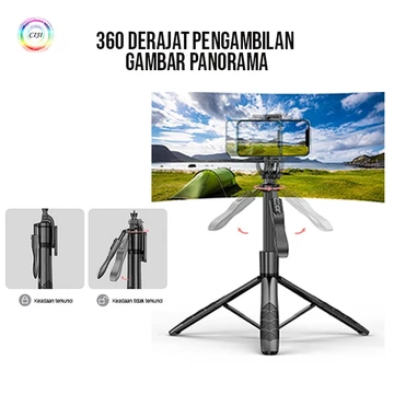 CIJI CJPG L16S Tongsis Tripod Bluetooth 3in1 Selfie Stick Remote Control Tripod Untuk HP Kamera