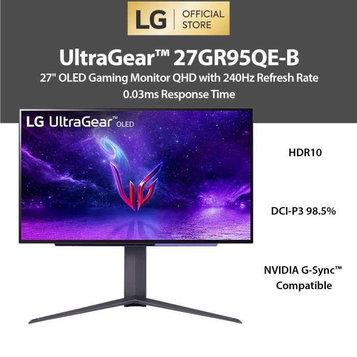 Jual LG UltraGear™ OLED 27GR95QE-B QHD 240Hz With NVIDIA® G-SYNC ...