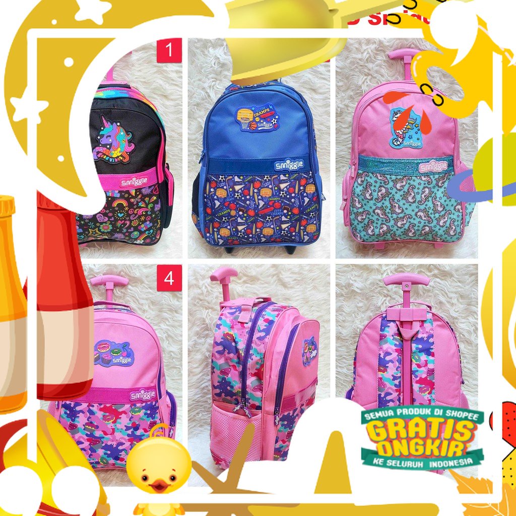 Jual Tas Troli Anak Sekolah SD SMP Smiggle / Smiggle Trolly Bag For ...