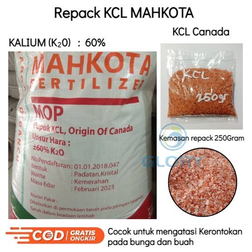 Jual Pupuk Mop Kcl Mahkota Kemasan Repack Gram Origin Of Canada Yang Secara Ampuh Untuk