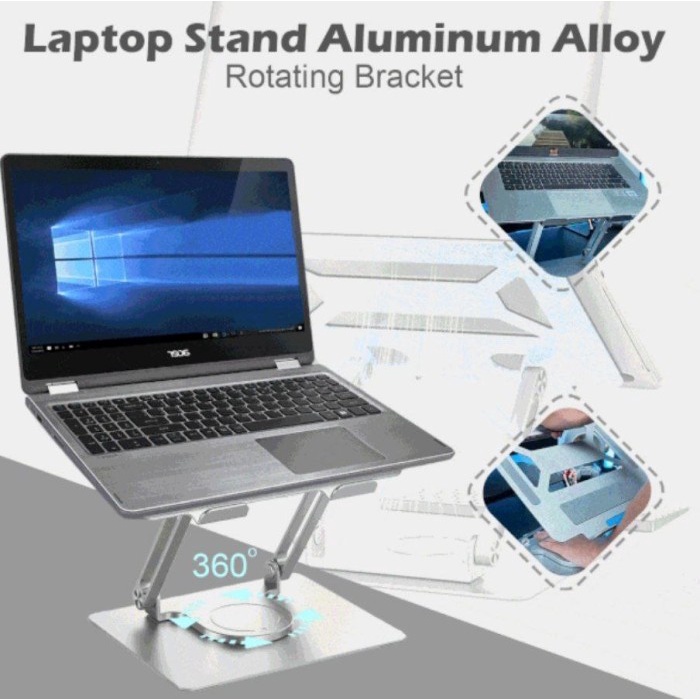Jual Laptop Stand 360° rotatable bisa dilipat notebook tablet holder