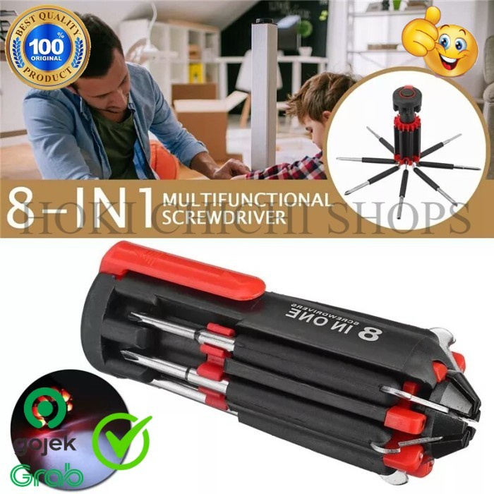 Jual OBENG MULTIFUNGSI 8 IN 1 DI LENGKAPI SENTER LED ORIGINAL CC ...