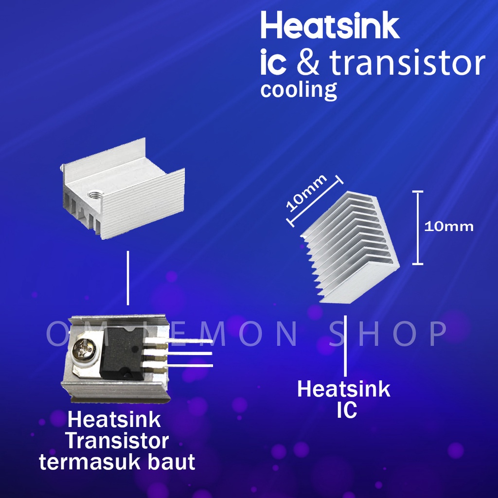 Heatsink pendingin IC & Transistor aluminium