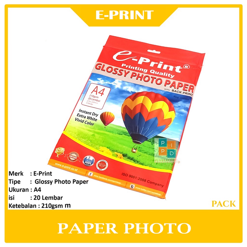 Jual EPRINT Glossy Photo Paper A4 210gsm Back Print Pack Shopee