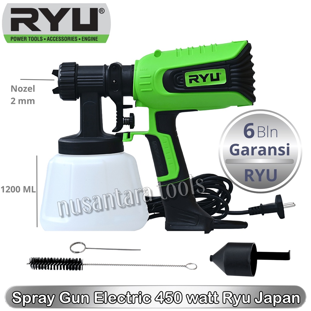 Jual Spray Gun Electric RYU RSE 800-2 Semprotan Cat Air Minyak Listrik ...