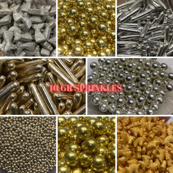 Jual SILVER AND GOLD SPRINKLES DEKORASI KUE KEKINIAN - SPRINKLE GOLD ...