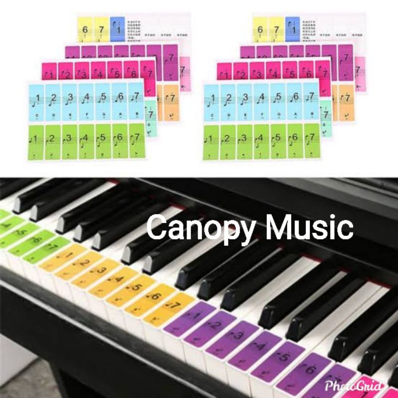 Jual Sticker Tuts Piano Keyboard Warna Label Tuts Stiker tuts piano ...