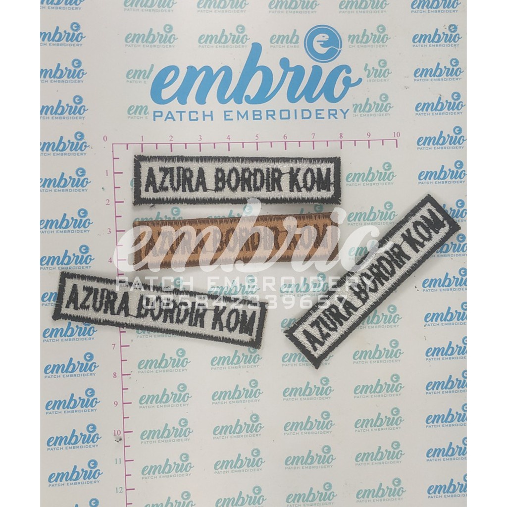 Jual Bordir Emblem Nama Bordir Name Tag Custom Patch Bordir Nama Baju ...