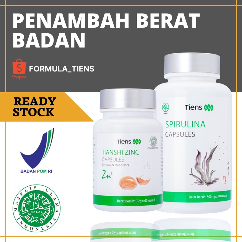 Jual Spirulina dan Zinc Kapsul Paket Lengkap Penambah Berat Badan Cocok