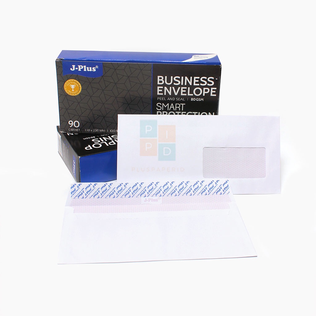 Jual JPLUS - Amplop Putih Polos Jendela Kanan No.90 Window Biru - pack ...