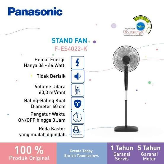 Jual PANASONIC FES4022W Kipas Angin Berdiri 16inch + Timer ES 4022 W ...