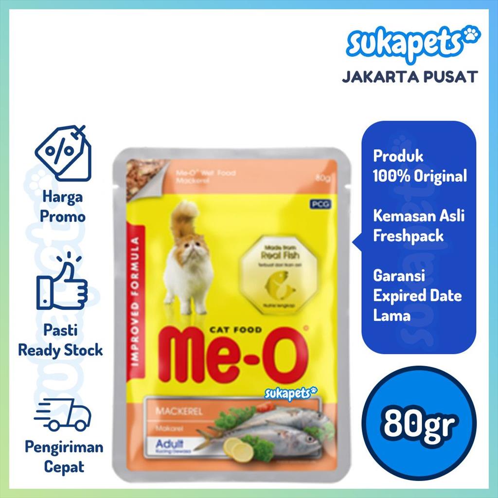 Jual Meo Pouch Mackerel In Jelly Makanan Kucing Basah 80gr Shopee Indonesia