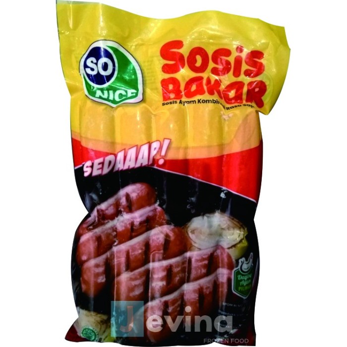 Jual So Nice Sosis Bakar 500 Gr 10 Pcs Shopee Indonesia