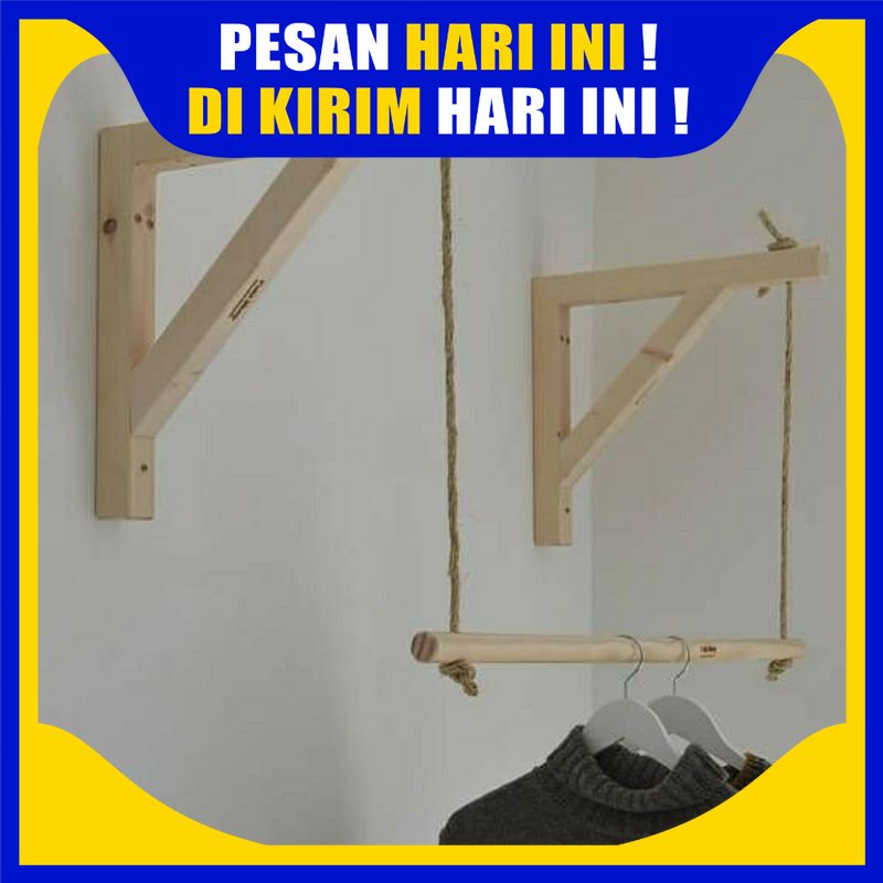 Jual H Gantungan Dinding Kayu Aesthetic Tempel Dan Kuat Gantungan Dinding Dapur Baju Dan