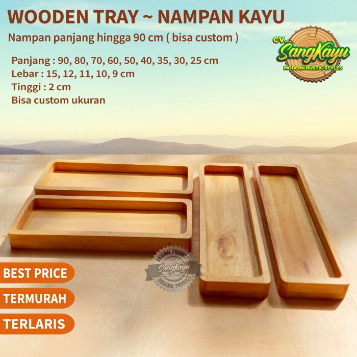 Jual SangKayu Nampan Kayu Panjang Nampan Saji Wooden Serving Tray Baki