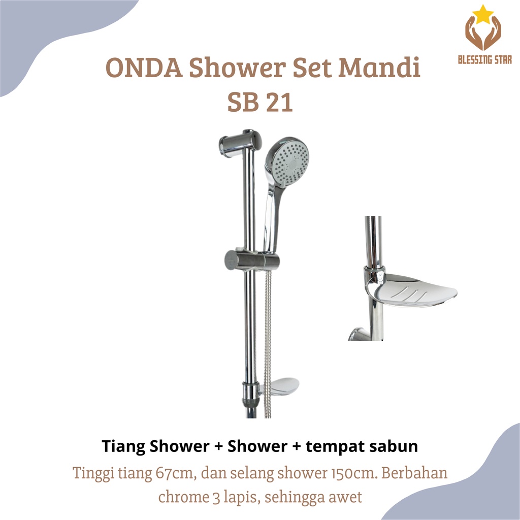 Jual ONDA Shower Set Hand Shower Tiang SB 21 | Shopee Indonesia
